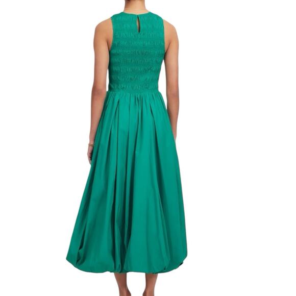 NWt Madewell Melody Bubble Hem Smocked Midi Dress Verdant Green Size Small - Picture 3 of 12